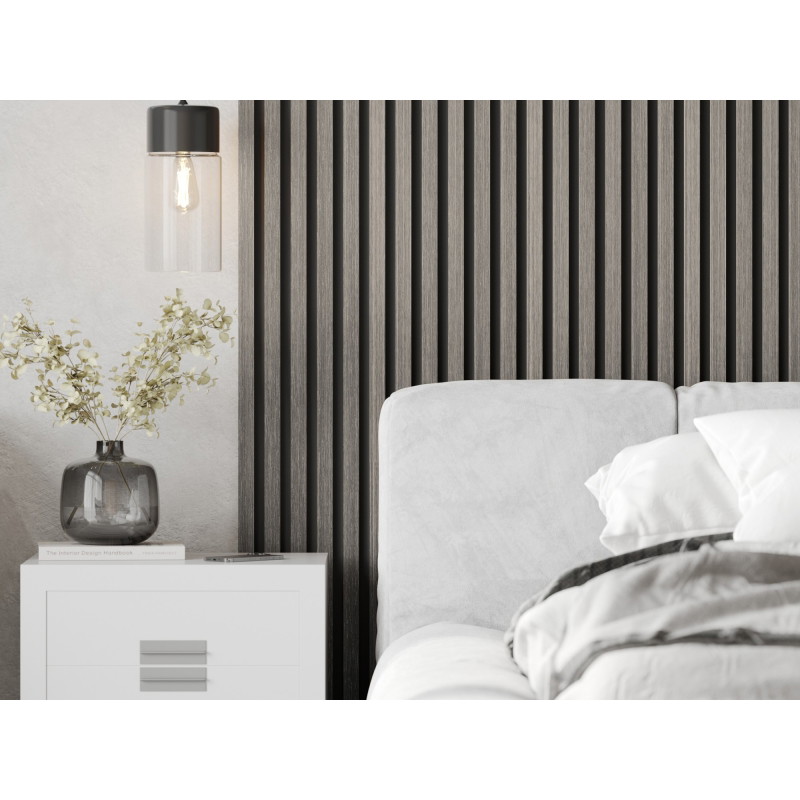Mexen Lam-B стенни панели 275 x 30 см, HDF плоча 4 мм, технически фурнир, Сребърен