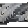 Mexen Pretoria душ кабина с отваряеми врати 100 x 110 см, прозрачна, черна + поддон Flat, черен - 852-100-110-70-00-4070B