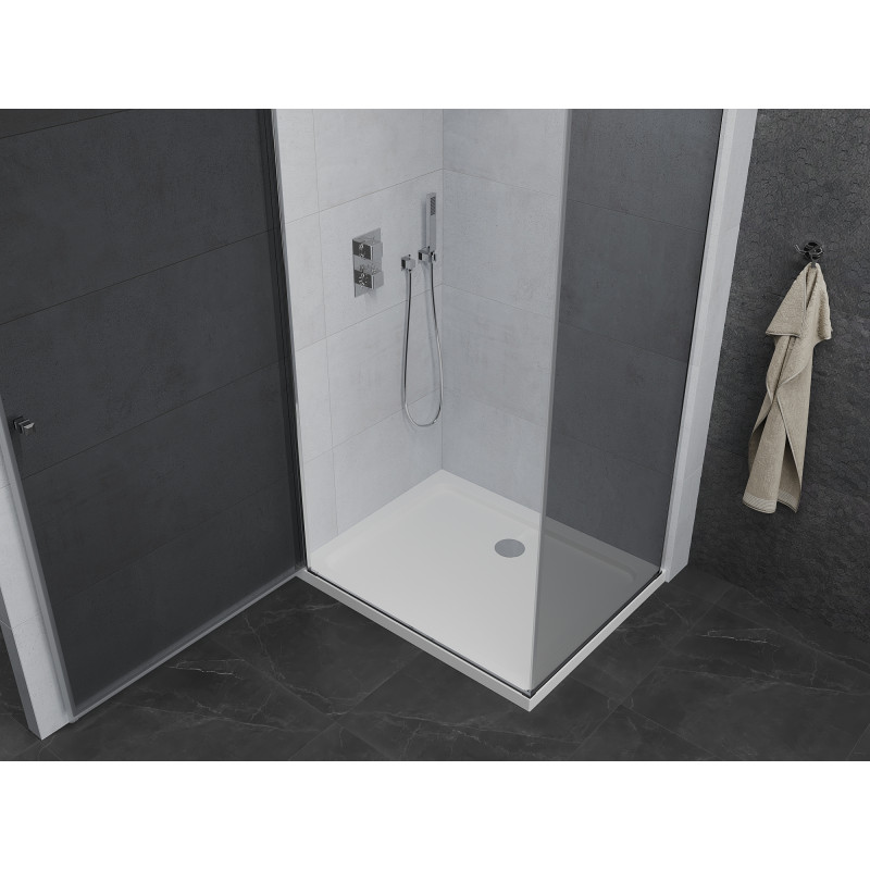 Mexen Pretoria отваряща се душ кабина 70 x 80 см, графит, хром + поддушово корито