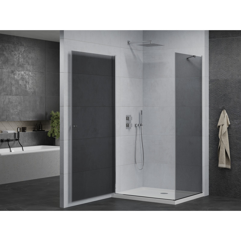 Mexen Pretoria люлееща се душ кабина 70 x 110 см, графит, хром + корито Flat