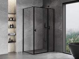 Mexen Mist T, дясна душ кабина 120 x 90 см, черна рамка, черна - 8A4T-120-090-70-70-P