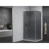 Mexen Pretoria душ кабина с отваряща се врата 90 x 80 см, графит, хром + тава Flat - 852-090-080-01-40-4010