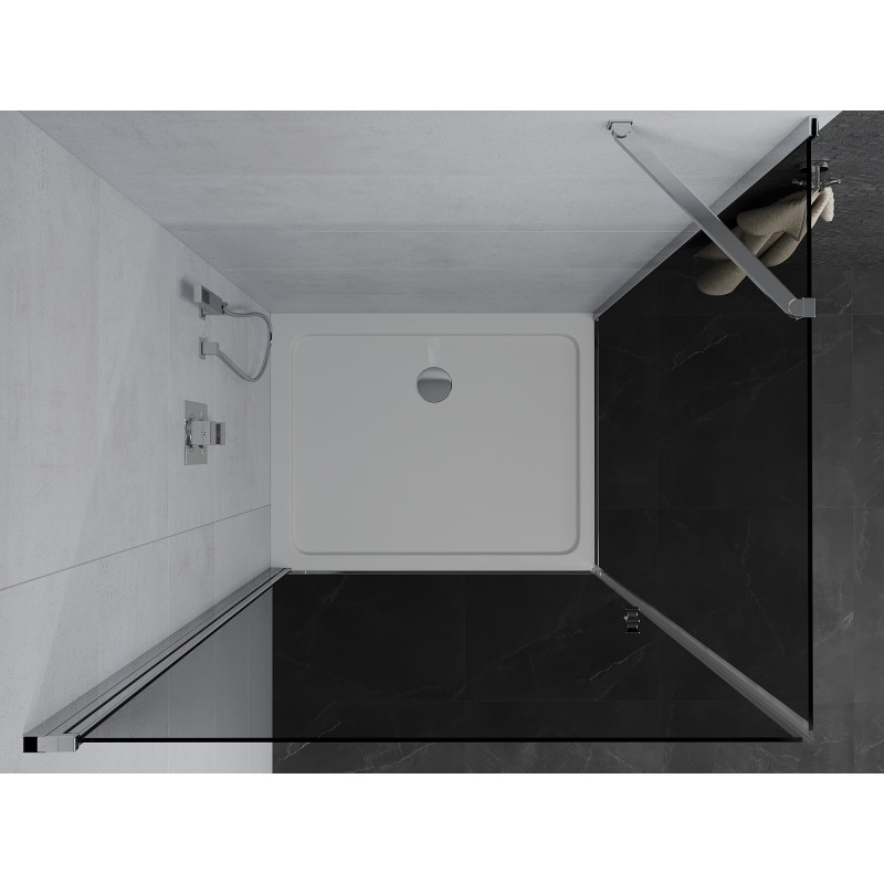 Mexen Pretoria люлееща се душ кабина 90 x 80 см, графит, хром + поддушово корито