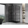 Mexen Mist T лява отваряща се душ кабина 105 x 110 см, черна решетка, черен - 8A4T-105-110-70-77-L