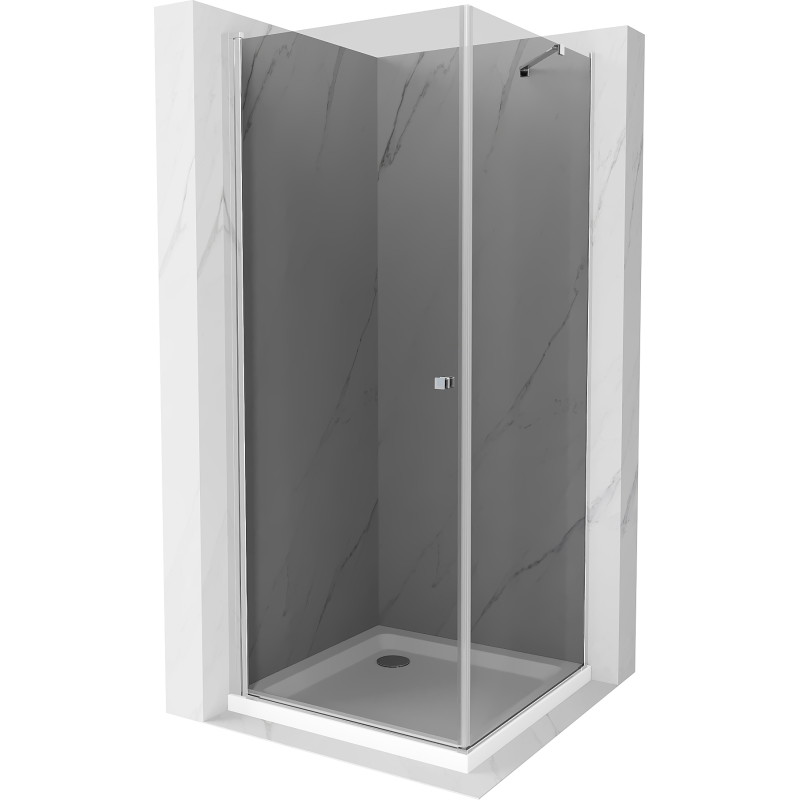 Mexen Pretoria отваряща се душ кабина 90 x 90 см, графит , хром + поддушово корито