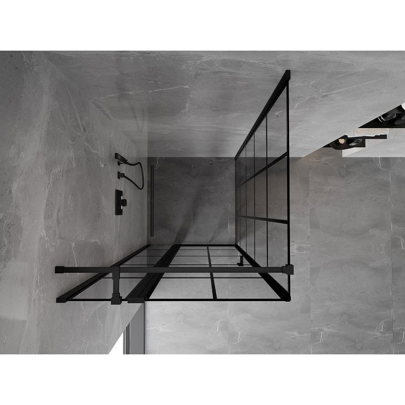 Mexen Mist T лява душ кабина с отварящи се врати 120 x 120 см, черна решетка, черно - 8A4T-120-120-70-77-L