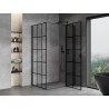 Mexen Mist T душ кабина отваряема дясна 115 x 75 см, черна решетка, черна