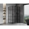Mexen Mist T душ кабина отваряема дясна 115 x 75 см, черна решетка, черна