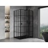 Mexen Mist T кабина за душ отваряема надясно 95 x 90 см, черна решетка, черно - 8A4T-095-090-70-77-P