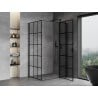 Mexen Mist T душ кабина с врата, дясна, 105 x 95 см, черни решетки, черна - 8A4T-105-095-70-77-P