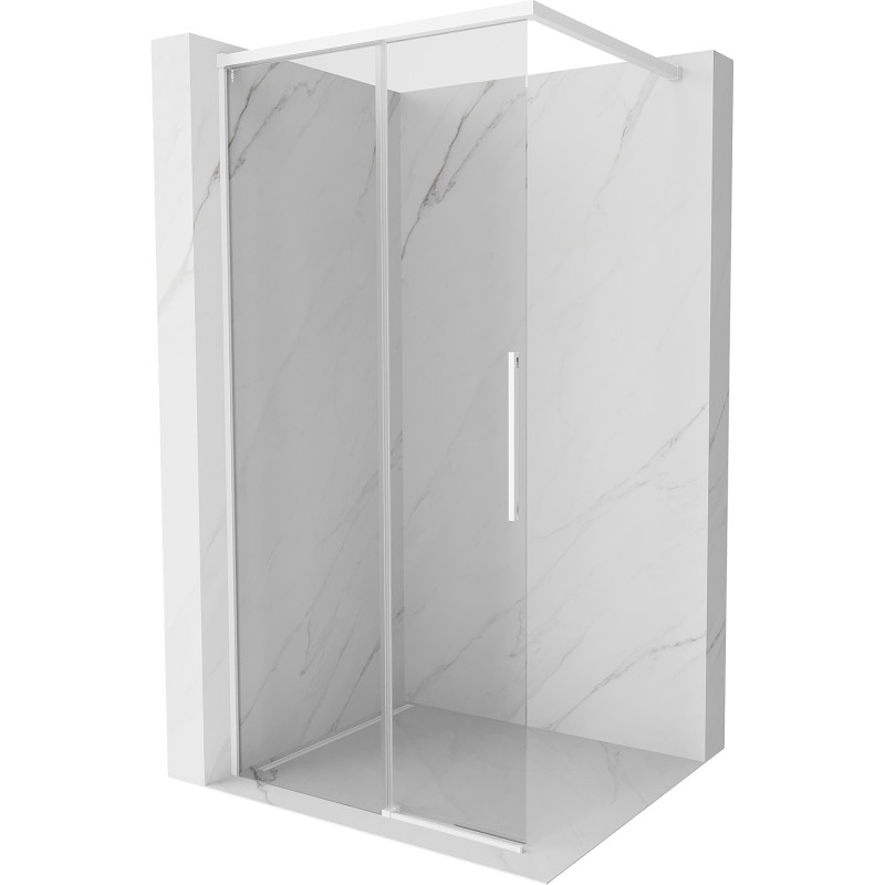 Mexen Rox Душ стена Walk-in 80 x 200 см, прозрачна 8 мм, бяла - 8C2-080-003-20-00