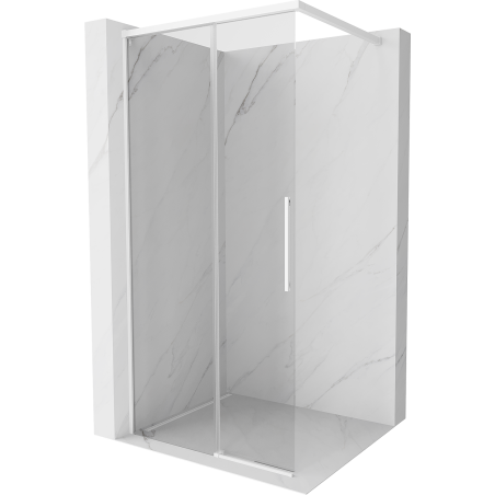 Mexen Rox Душ стена Walk-in 80 x 200 см, прозрачна 8 мм, бяла - 8C2-080-003-20-00