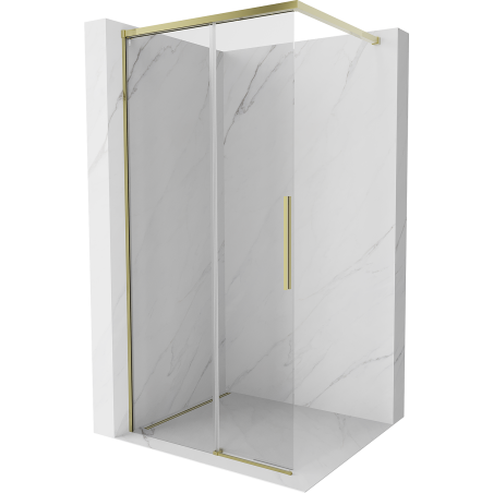 Mexen Rox стенен душ Walk-in 110 x 200 cm, прозрачен 8 mm, златен - 8C2-110-003-50-00