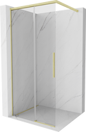 Mexen Rox Стъклена преграда за душ Walk-in 90 x 200 см, прозрачна 8 мм, златиста