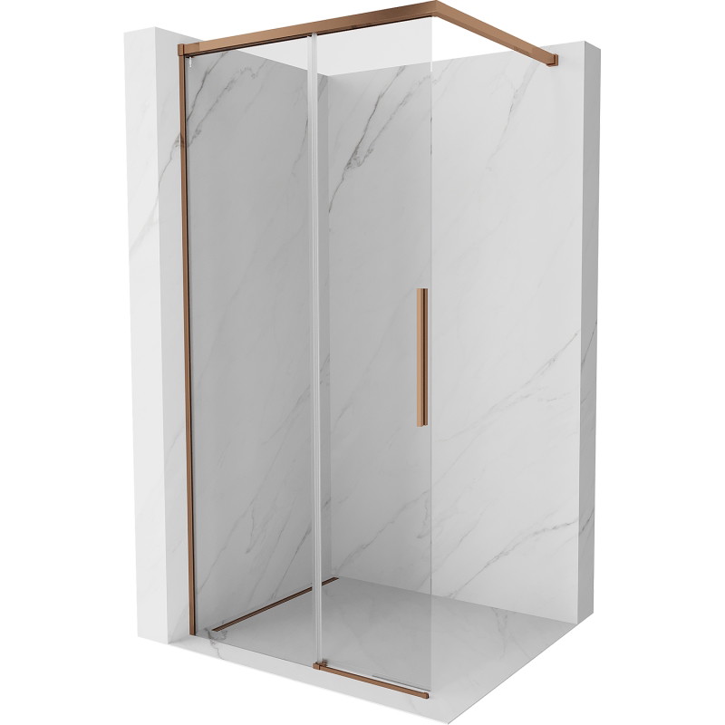 Mexen Rox преграда за душ Walk-in 75 x 200 cm, прозрачен 8 mm, розово злато - 8C2-075-003-60-00