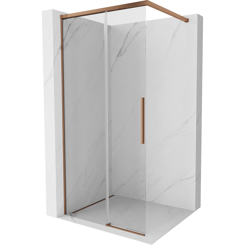 Mexen Rox душ стена Walk-in 110 x 200 cm, прозрачно 8 mm, розово злато - 8C2-110-003-60-00