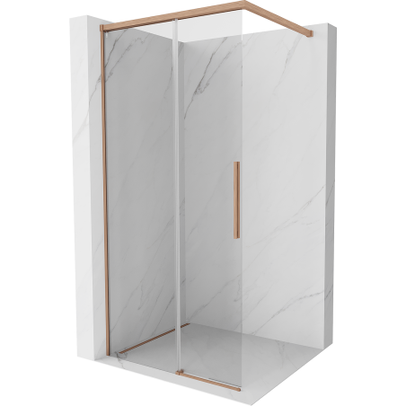 Mexen Rox душ панел Walk-in 110 x 200 см, прозрачен 8 мм, четкан мед - 8C2-110-003-65-00