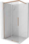Mexen Rox душ панел Walk-in 110 x 200 см, прозрачен 8 мм, четкан мед - 8C2-110-003-65-00