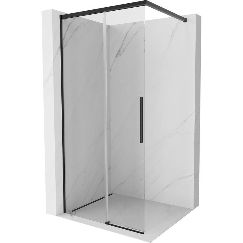 Mexen Rox Душ параван Walk-in 70 x 200 cm, прозрачен 8 mm, черен - 8C2-070-003-70-00