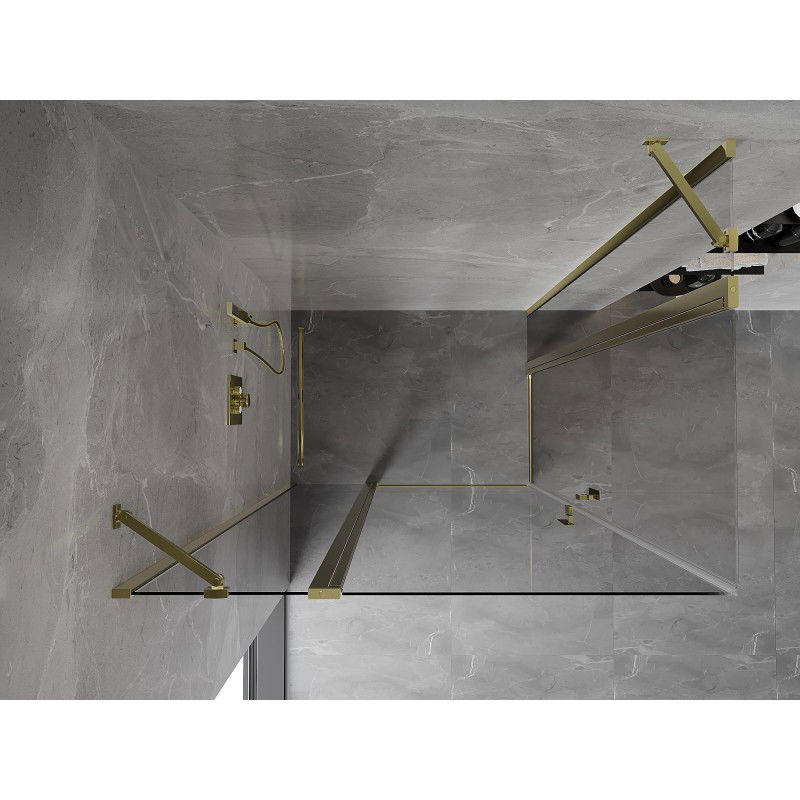 Mexen Mist Duo отваряема душ кабина 95 x 80 см, прозрачна, златна - 8A4-095-080-50-00