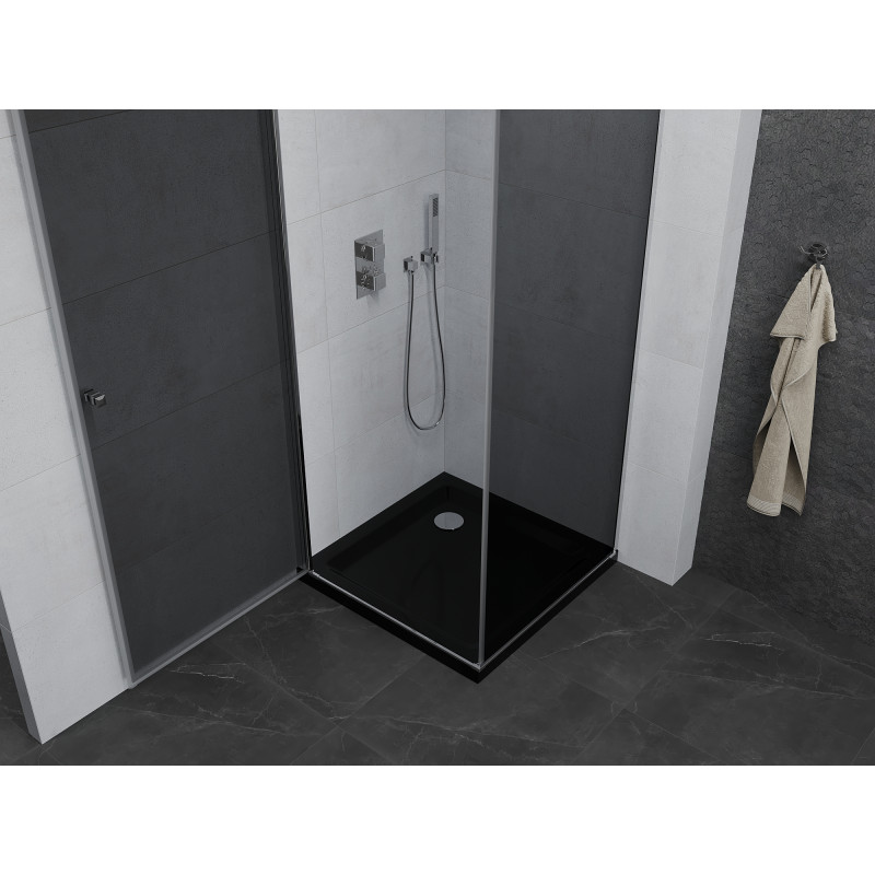 Mexen Pretoria душ кабина сгъваема 90 x 90 см, графит, хром + душ подложка Flat,
