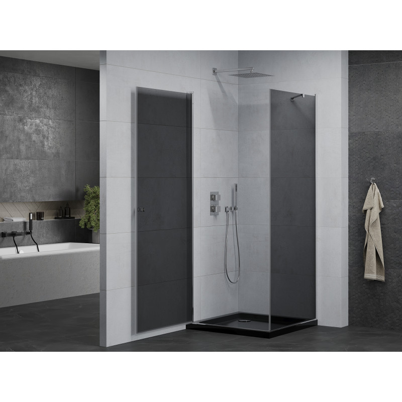 Mexen Pretoria душ кабина сгъваема 90 x 90 см, графит, хром + душ подложка Flat,