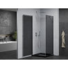 Mexen Pretoria душ кабина сгъваема 90 x 90 см, графит, хром + душ подложка Flat,