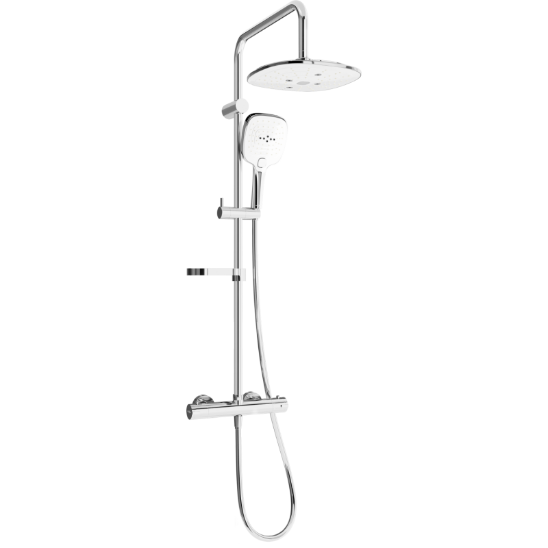 Mexen KX17 външен душ комплект с дъждовал и термостатичен смесител,