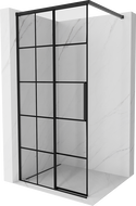 Mexen Rox Душ стена Walk-in лява 75 x 200 см, черна решетка 8 мм, черна - 8C2-075-003-70-77-L