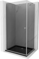 Mexen Pretoria отваряема душ кабина 80 x 120 см, графит, хром + поддушник Flat,