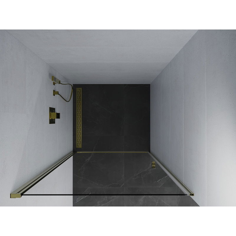 Mexen Pretoria врата за душ кабина, отварящи се, 100 см, прозрачни, златни - 852-100-000-50-00