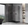 Mexen Mist Duo душ кабина с отваряща се врата 100 x 85 см, прозрачна, черна - 8A4-100-085-70-00