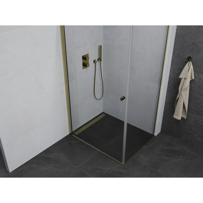 Mexen Pretoria люлееща се душ кабина 100 x 90 см, прозрачна, златен - 852-100-090-50-00