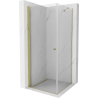 Mexen Pretoria сгъваема душ кабина 100 x 100 см, прозрачна, златна - 852-100-100-50-00