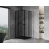 Mexen Mist Duo отваряема душ кабина 110 x 110 см, черна рамка, черна - 8A4-110L-110P-70-70