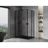 Mexen Mist Duo отваряща се душ кабина 115 x 110 см, черна рамка, черен - 8A4-115L-110P-70-70