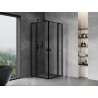 Mexen Mist Двойна душ кабина с отварящи се врати 115 x 115 см, черна рамка,