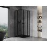 Mexen Mist Двойна душ кабина с отварящи се врати 115 x 115 см, черна рамка,