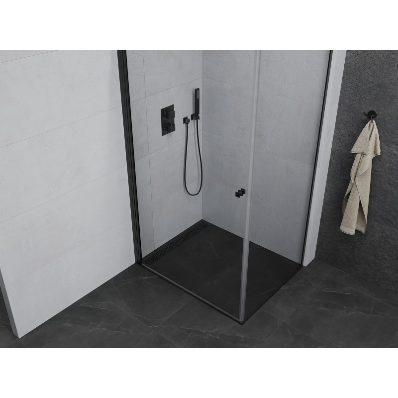 Mexen Pretoria люк за душ кабина 100 x 80 см, прозрачен, черен - 852-100-080-70-00