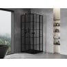 Mexen Mist Duo душ кабина, отваряща се, 90 x 90 см, черна решетка, черна - 8A4-090L-090P-70-77