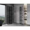 Mexen Mist Duo душ кабина с отваряща се врата 110 x 105 см, черна решетка, черен - 8A4-110L-105P-70-77