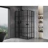 Mexen Mist Duo душ кабина с отваряща се врата 110 x 105 см, черна решетка, черен - 8A4-110L-105P-70-77