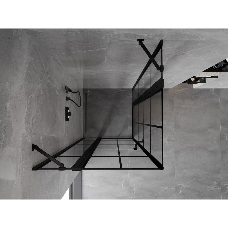 Mexen Mist Duo двукрила душ кабина 115 x 115 см, черна решетка, черно - 8A4-115L-115P-70-77
