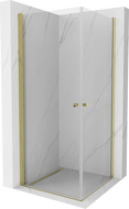 Mexen Pretoria Duo душ кабина с отваряща се врата 100 x 100 см, прозрачна, златна - 852-100-100-50-00-02