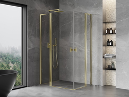 Mexen Mist L Duo люлееща се душ кабина 120 x 105 см, прозрачна, златна - 8A4L-120-105-50-00