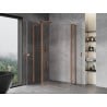 Mexen Mist L Duo отваряща се душ кабина 110 x 90 см, прозрачна, четкан мед - 8A4L-110-090-65-00