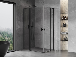 Mexen Mist L Duo люлееща се душ кабина 100 x 90 см, прозрачна, черна - 8A4L-100-090-70-00