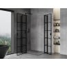 Mexen Mist L Duo въртяща се душ кабина 120 x 90 см, черна решетка, черен - 8A4L-120L-090P-70-77