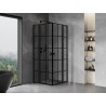Mexen Mist L Двойна душ кабина с врати 95 x 95 см, черна решетка, черна
