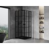 Mexen Mist L Двойна душ кабина с врати 95 x 95 см, черна решетка, черна